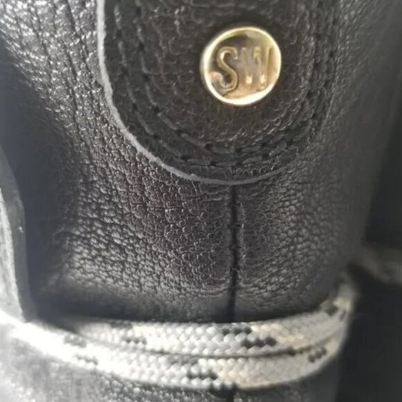 US 12❤️Stuart Weitzman LEATHER FUR SHEARLNG RIDING BIKER COMBAT Ankle BOOTS WARM - Picture 6 of 8